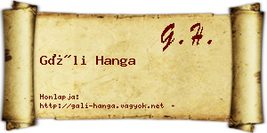 Gáli Hanga névjegykártya